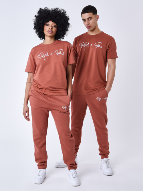Essentials Project X Paris basic embroidery tee-shirt - Brown