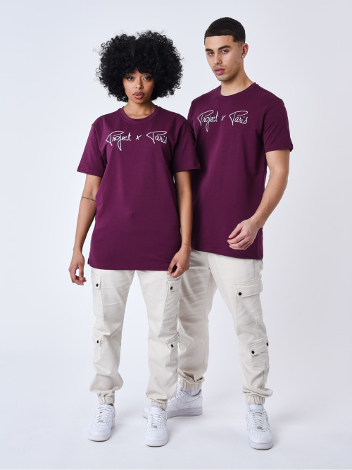 Essentials Project X Paris basic embroidery tee-shirt - Violet