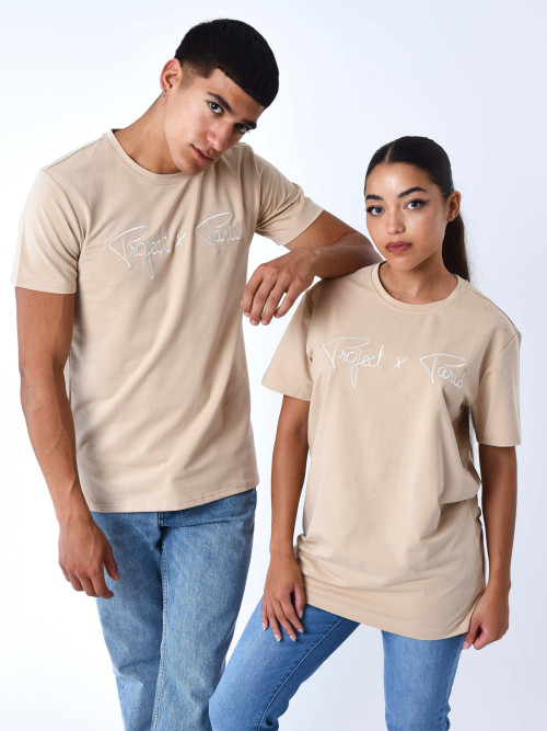 Essentials Project X Paris basic embroidery tee-shirt - Putty