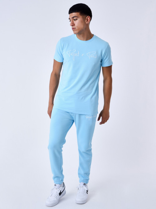 Essentials Project X Paris basic embroidery tee-shirt - Cyan