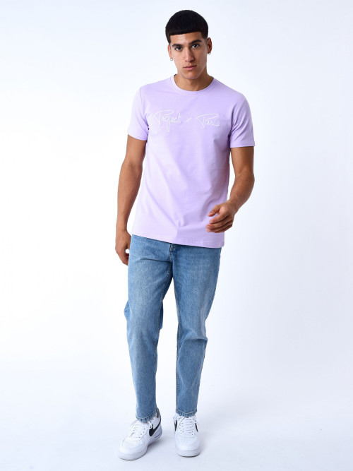 T-shirt básica bordada Essentials Project X Paris - Púrpura