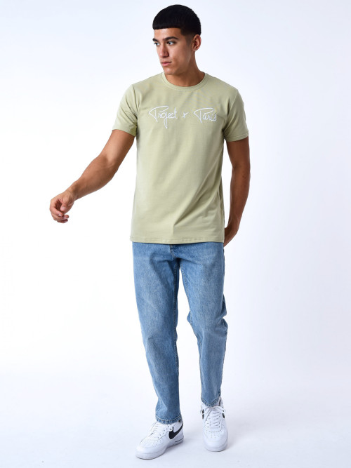 Essentials Camiseta básica bordada Project X Paris - Caqui