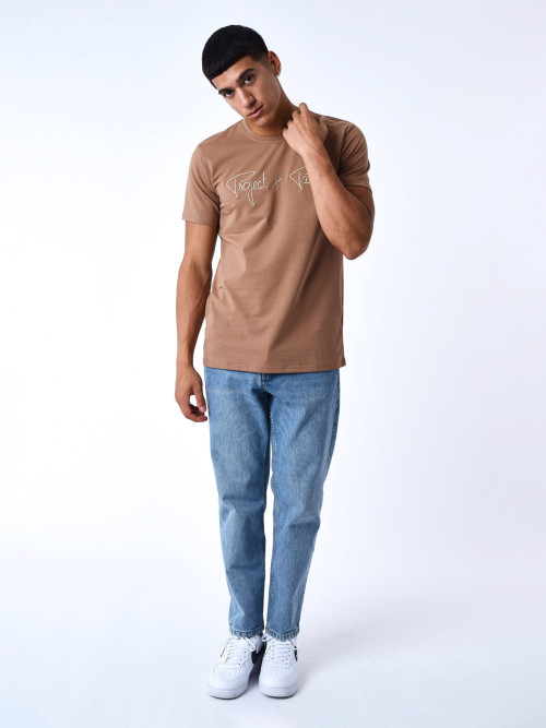 Essentials Project X Paris basic embroidery tee-shirt - Chocolate