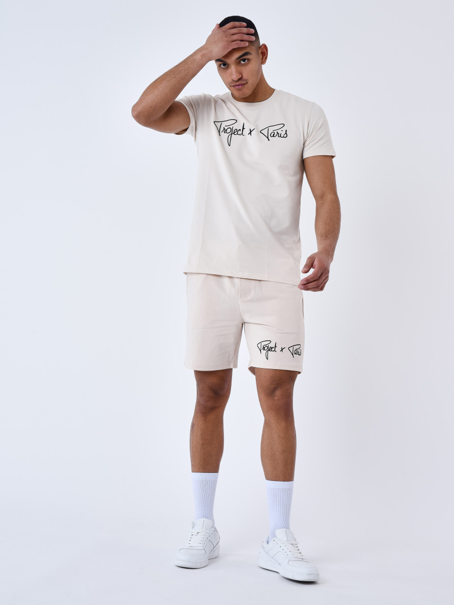 Basic shorts with Project X Paris logo embroidery