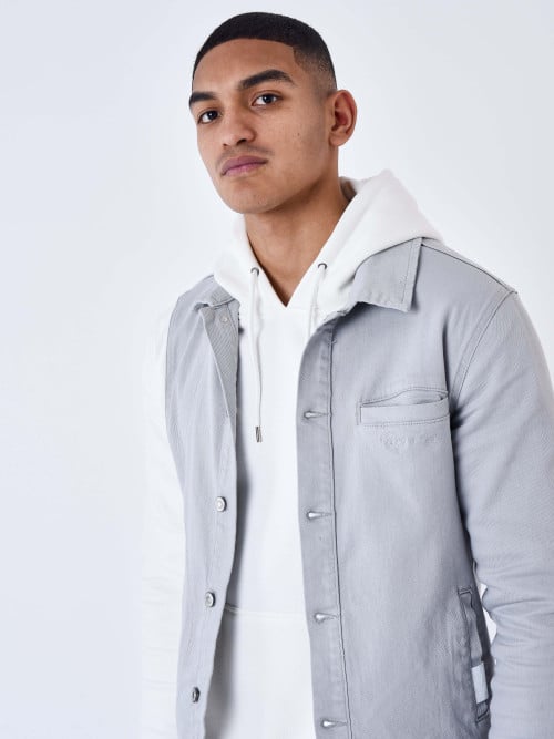 Two-tone denim jacket - Light grey