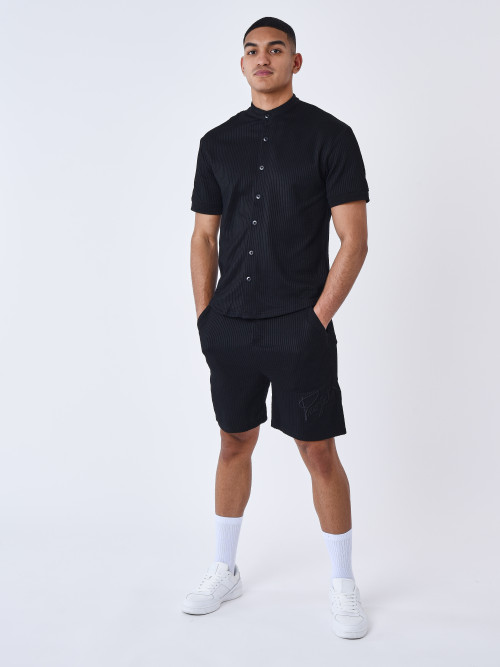 Seersucker shorts - Black