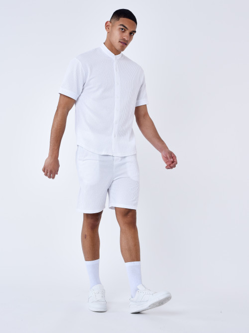 Pantaloncini in seersucker - Bianco