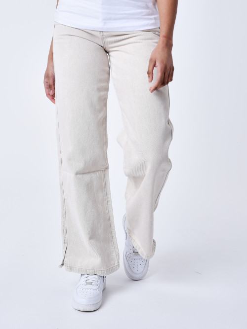 Loose-fitting basic jeans - Beige