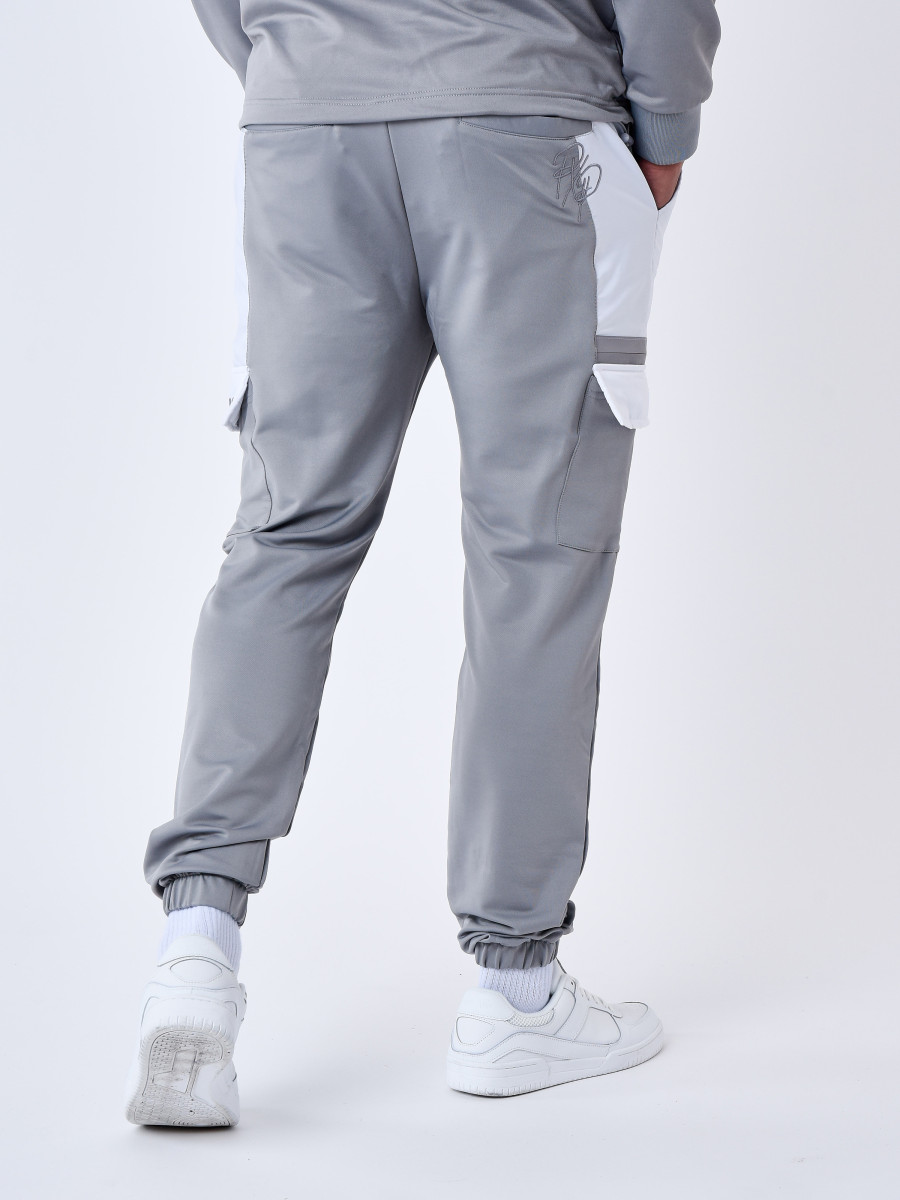 Two-tone cargo style jogging bottoms - Light grey
