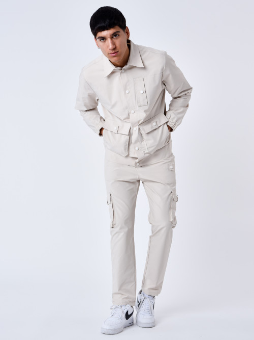 Multi-pocket workwear pants - Beige