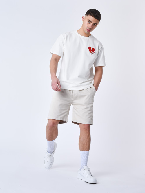 Unifarbene Canvas-Shorts - Greige