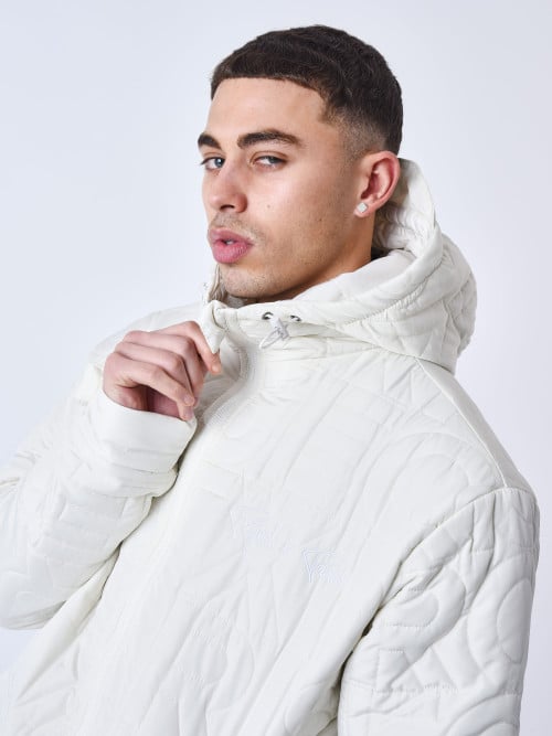 Quilted hooded jacket - Greige