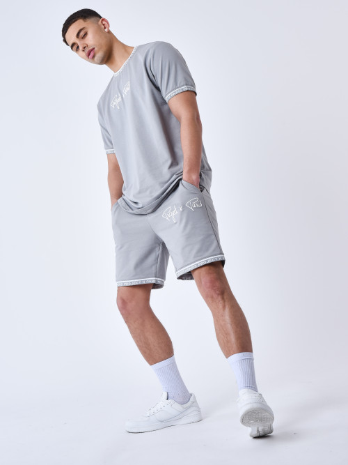 Embroidered logo shorts - Light grey