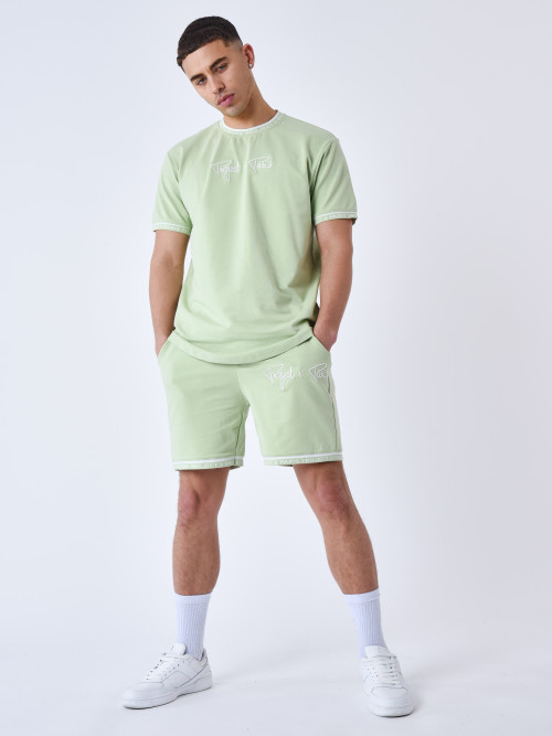 Shorts mit aufgesticktem Logo - Pistazie