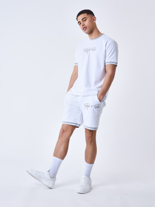 Embroidered logo shorts - White