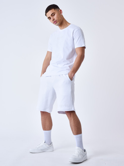 Pantalón corto con banda con logotipo Project X Paris - Blanco