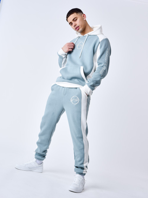 Two-tone Jogging bottoms - Blue green
