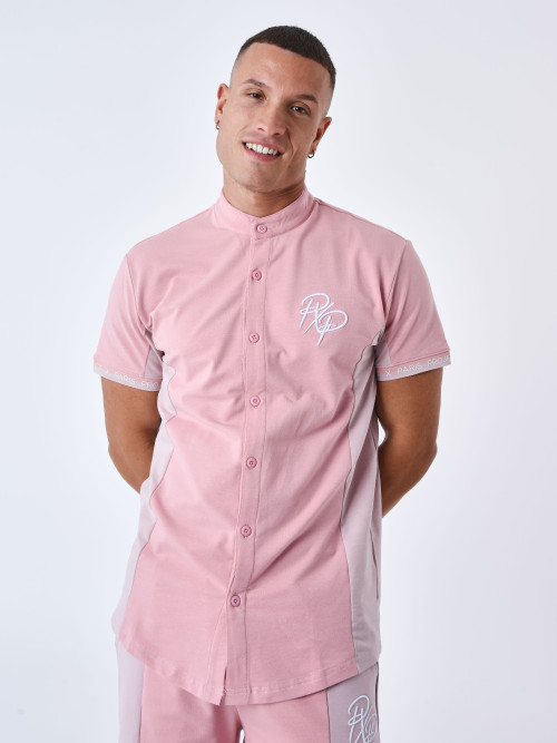 Camicia bicolore - Rosa dragée