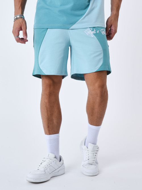Two-tone wave shorts - Turquoise