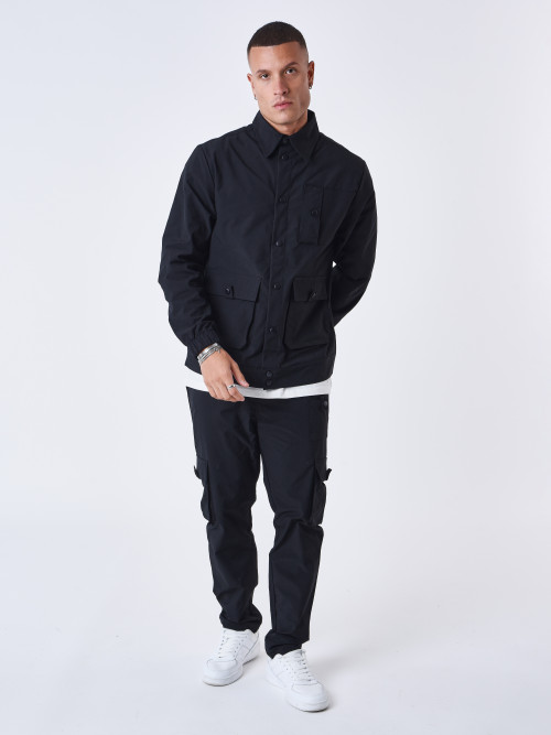 Workwear-Jacke mit mehreren Taschen - Schwarz