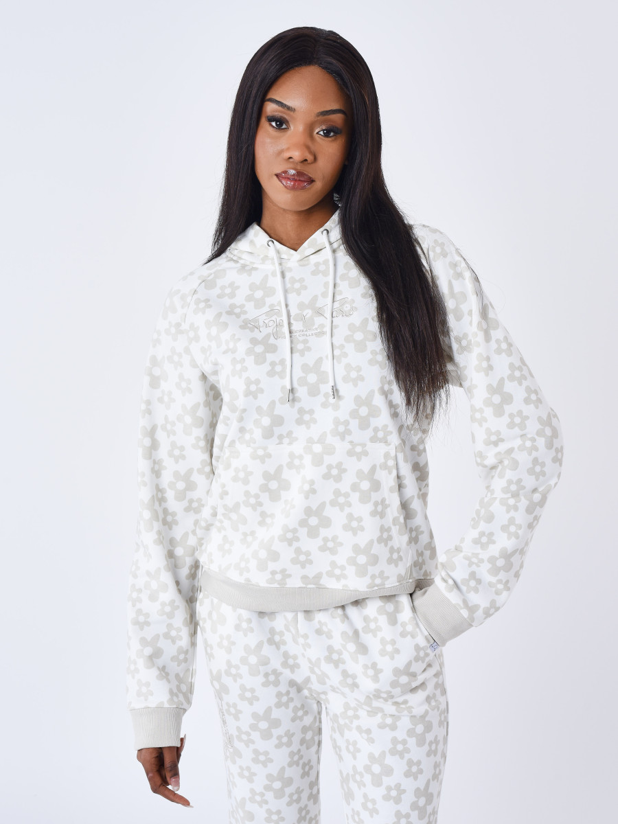 All-over floral hoodie