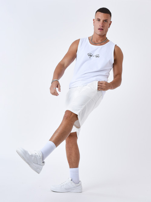 Unifarbene Canvas-Shorts - Gebrochenes Weiß