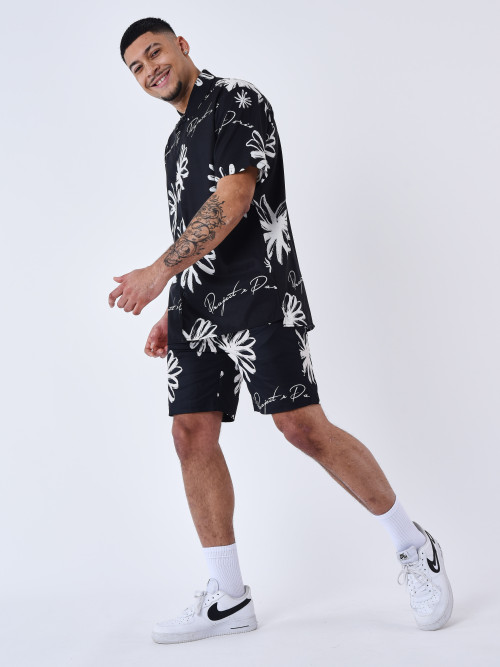 All-over floral shorts - Black