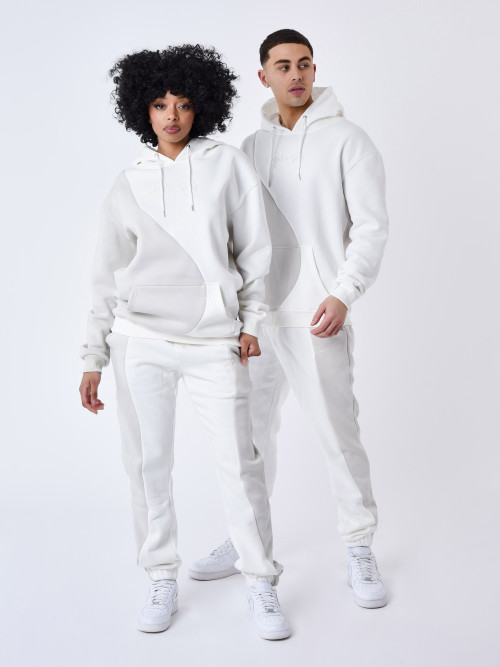 Two-tone wave-style jogging bottoms - Greige