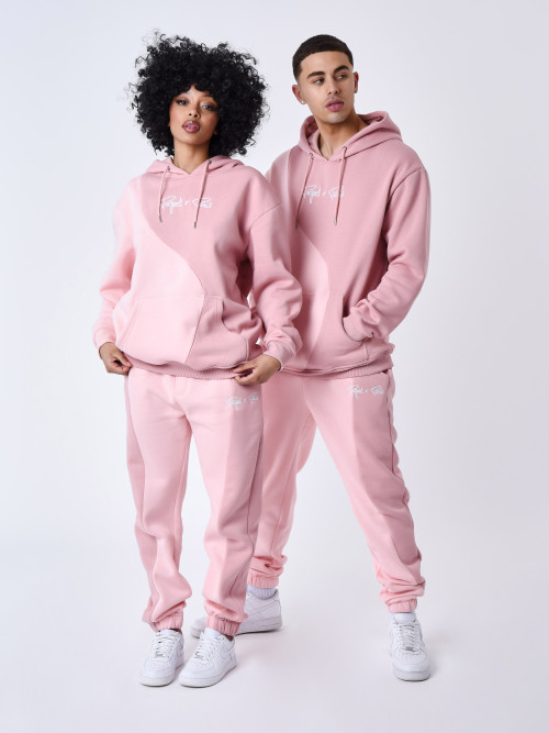 Two-tone wave-style jogging bottoms - Rose