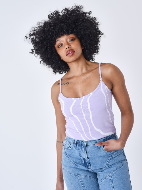 Tank top with foam effect - Lilac