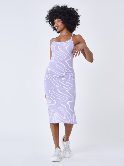 Strapless dress with foam effect - Lilac