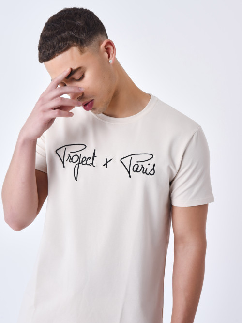 Essentials Camiseta básica bordada Project X Paris - Marfil