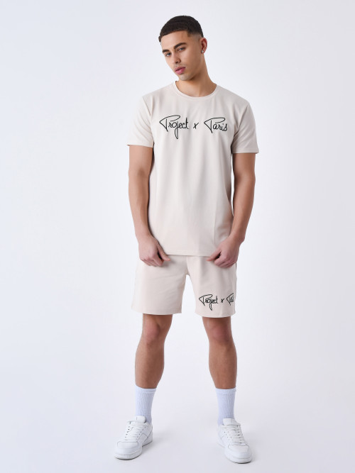 Essentials Project X Paris basic embroidery tee-shirt - Ivory