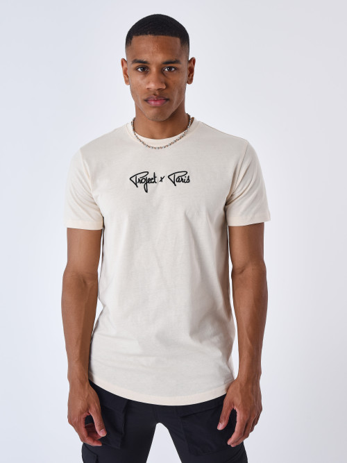 T-shirt básica em algodão - Marfim