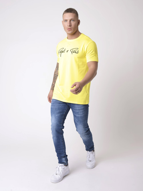 Essentials Camiseta básica bordada Project X Paris - Amarillo limón