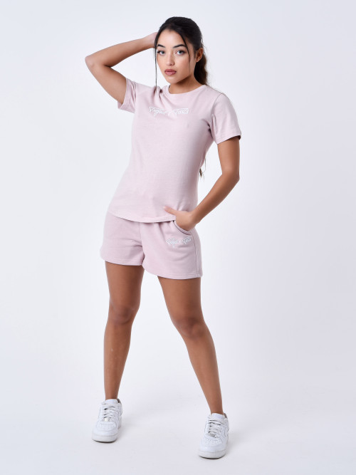 T-shirt Essentials Project X Paris para mulher - Cor-de-rosa claro