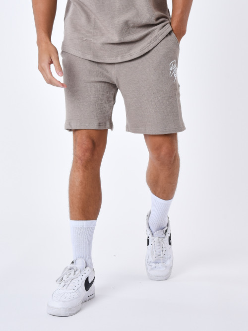 Texturierte Shorts - Taupe