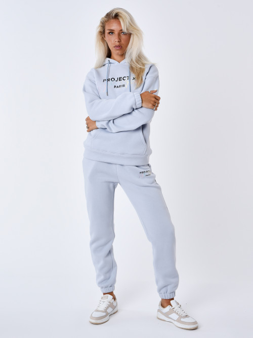 Woolicity Survêtement Femme Ensembles Sportswear Jogging Pyjama Pantalon de  jogging en velours uni à capuche sport décontracté Bleu foncé XXL :  : Mode