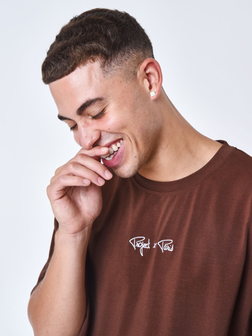 Project X Paris logo embroidery t-shirt - Brown