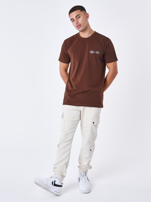 Signature Logo Embroidered Tee-shirt - Brown