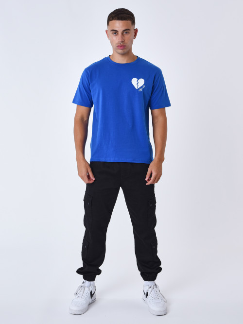 T-Shirt Gebrochenes Herz - Elektrisches Blau