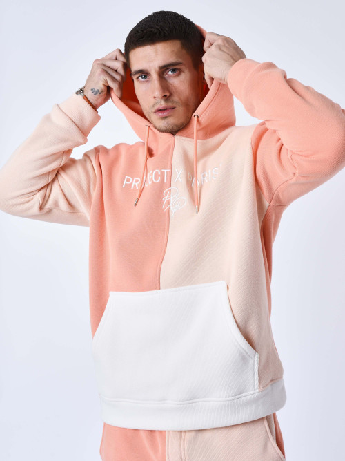 Tricolor knit hoodie - Fishing
