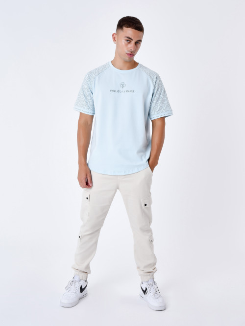 Camiseta con mangas laberínticas - Azul hielo