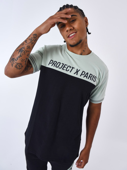 T-Shirt coloblock - Wassergrün