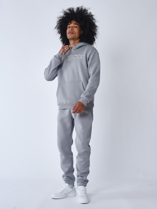 Contour embroidery Jogging bottoms - Light grey