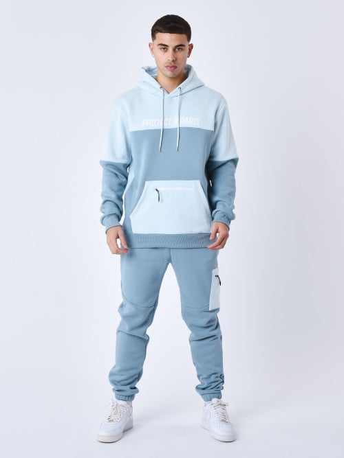 Colorblock hoodie - Ice blue