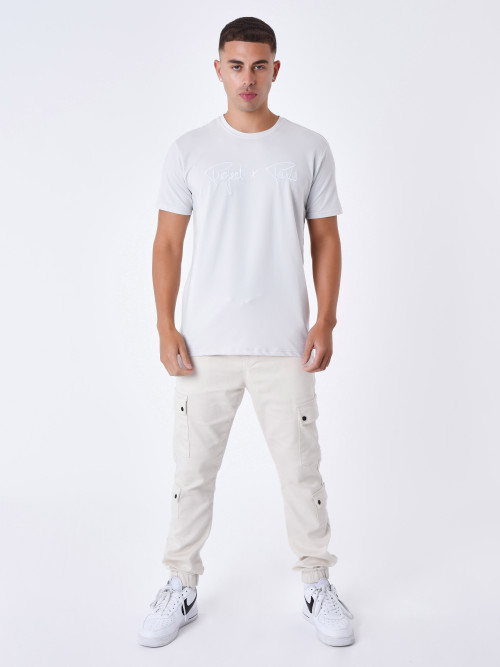 Essentials Project X Paris basic embroidery tee-shirt - Light stone
