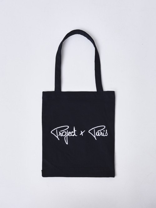 Embroidered canvas totebag