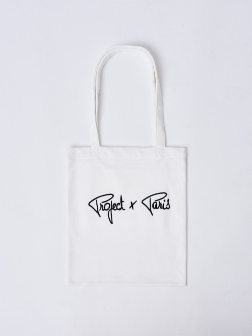 Totebag in embroidered fleece - Off-white
