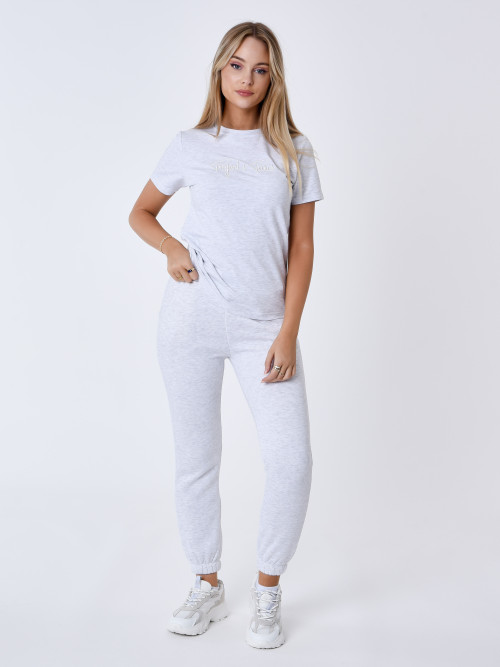T-shirt Essentials Project X Paris para mulher - Cinzento claro mosqueado